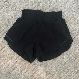 Black Lululemon hottie hot shorts size 0